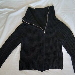 Women's small knit GAP sweater, black, zippered/turtle neck